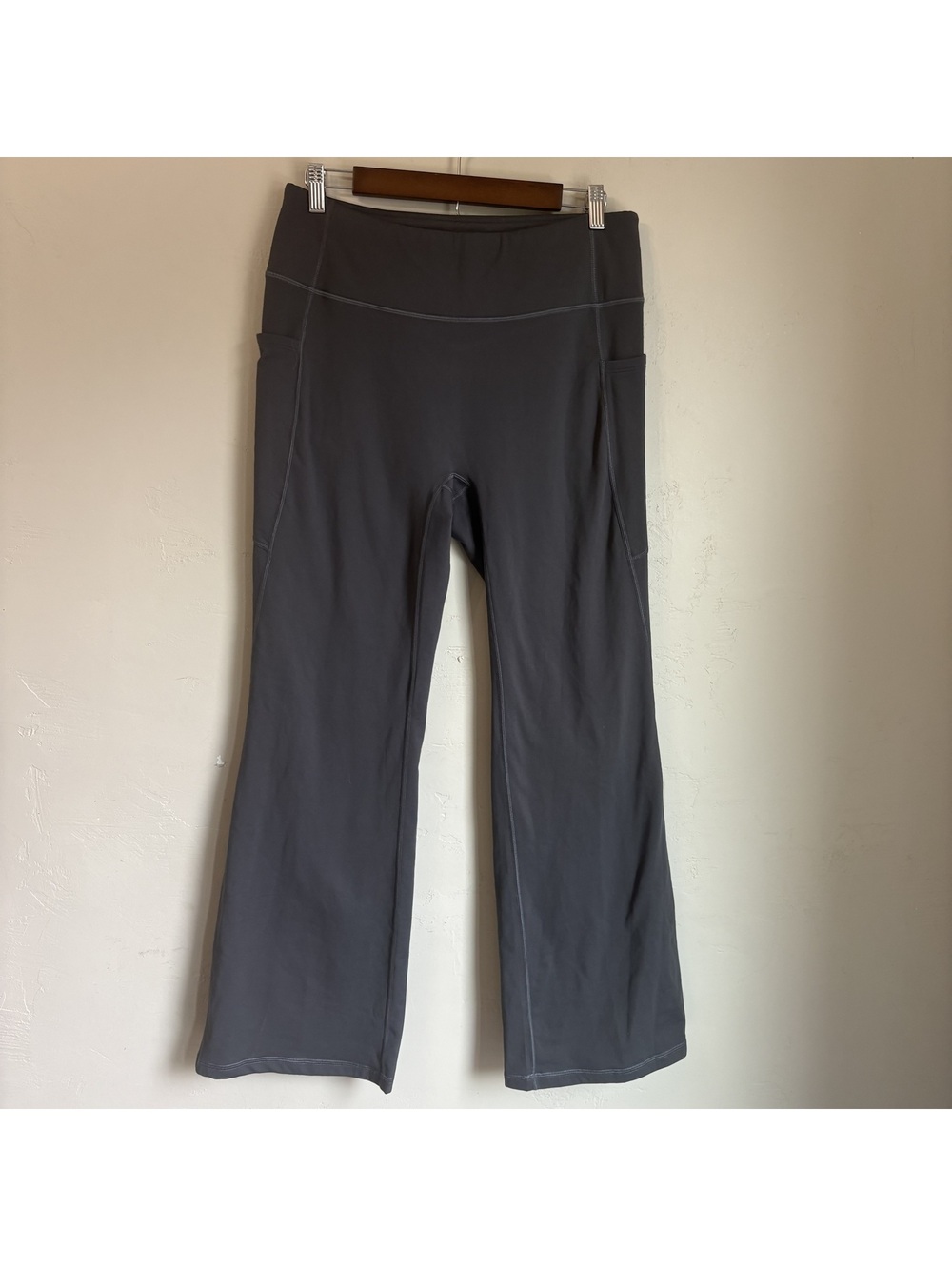 Heathyoga Bootcut Yoga Pants Women Size XL Dark Gray Pockets Flare Activewear